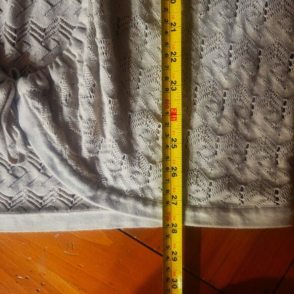 DKNY Front Tie Crocheted Beige Cardigan Sweater - Size M - Picture 11 of 12